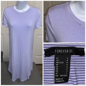 Blue and White Striped Tshirt Dress
